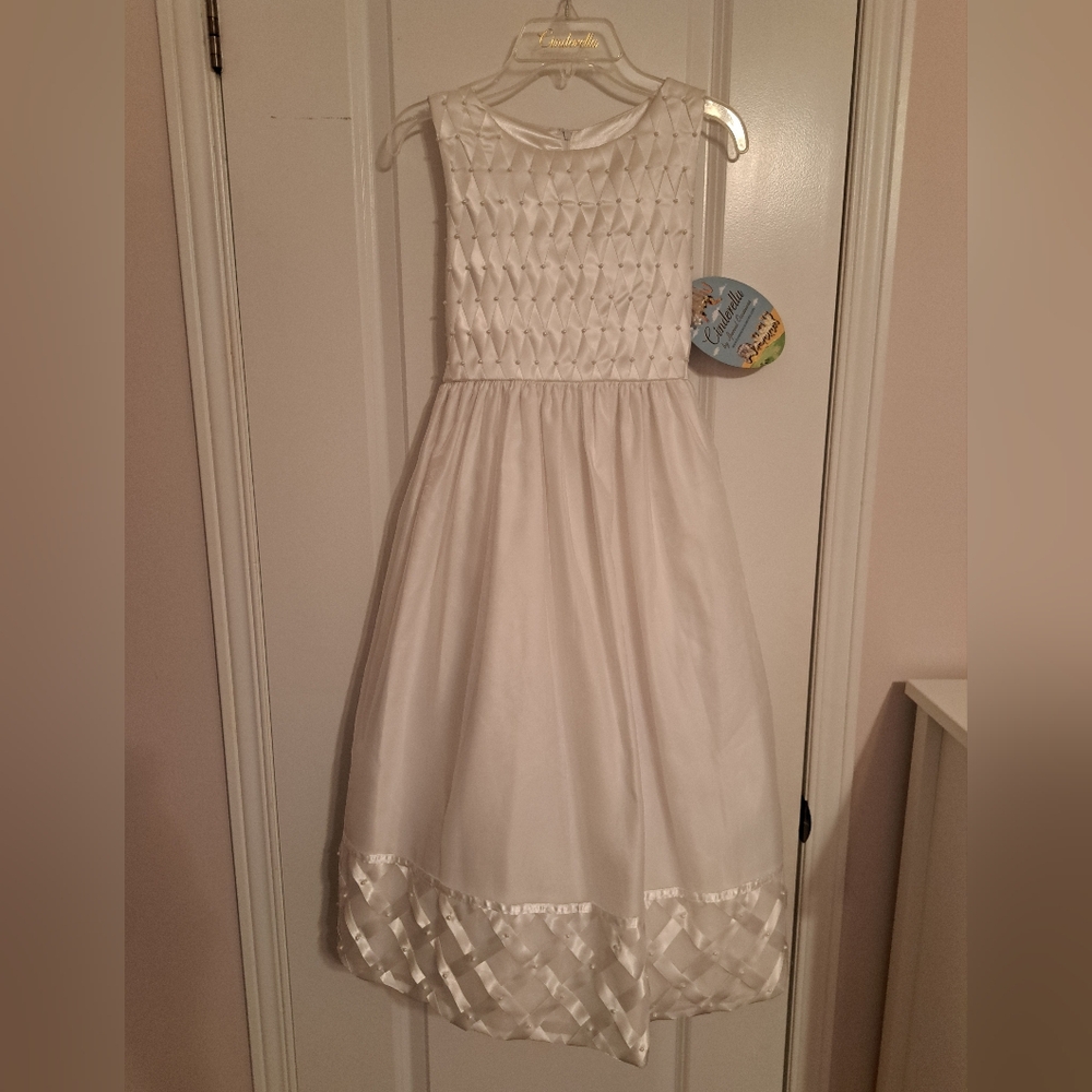 Cinderella Special Occasions white beaded children's size 12 dress sleeveless